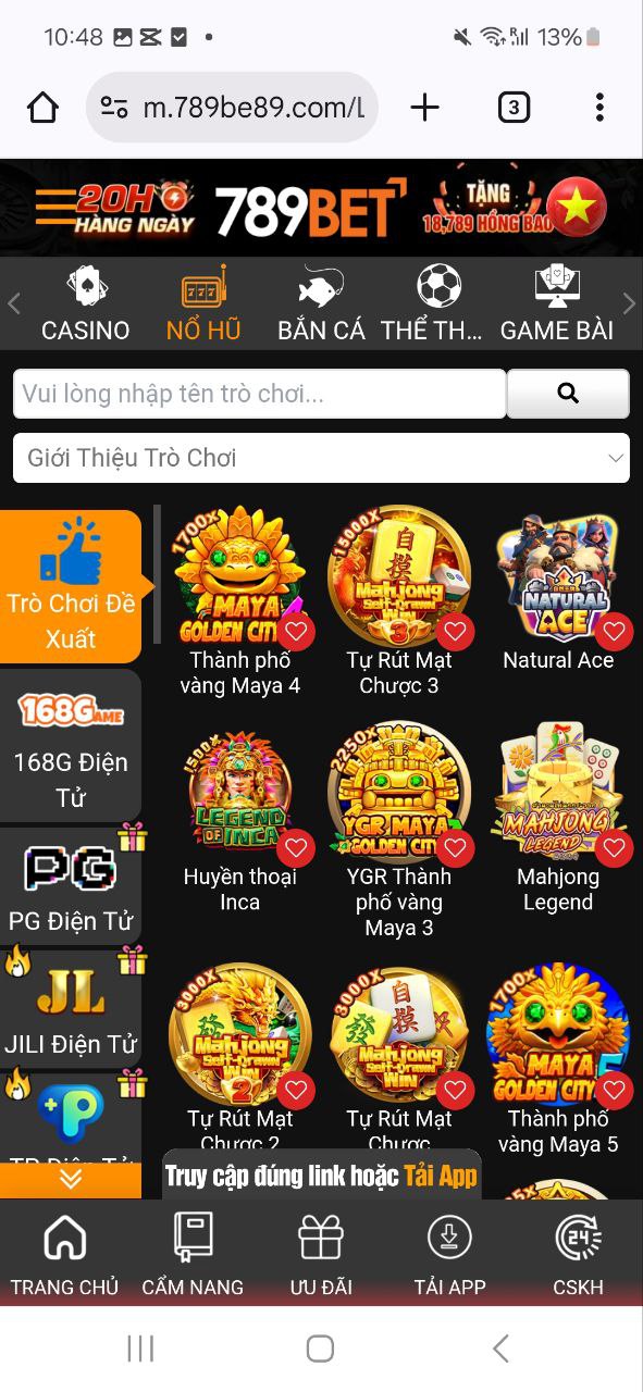 Sảnh game slot 789bet đa dạng