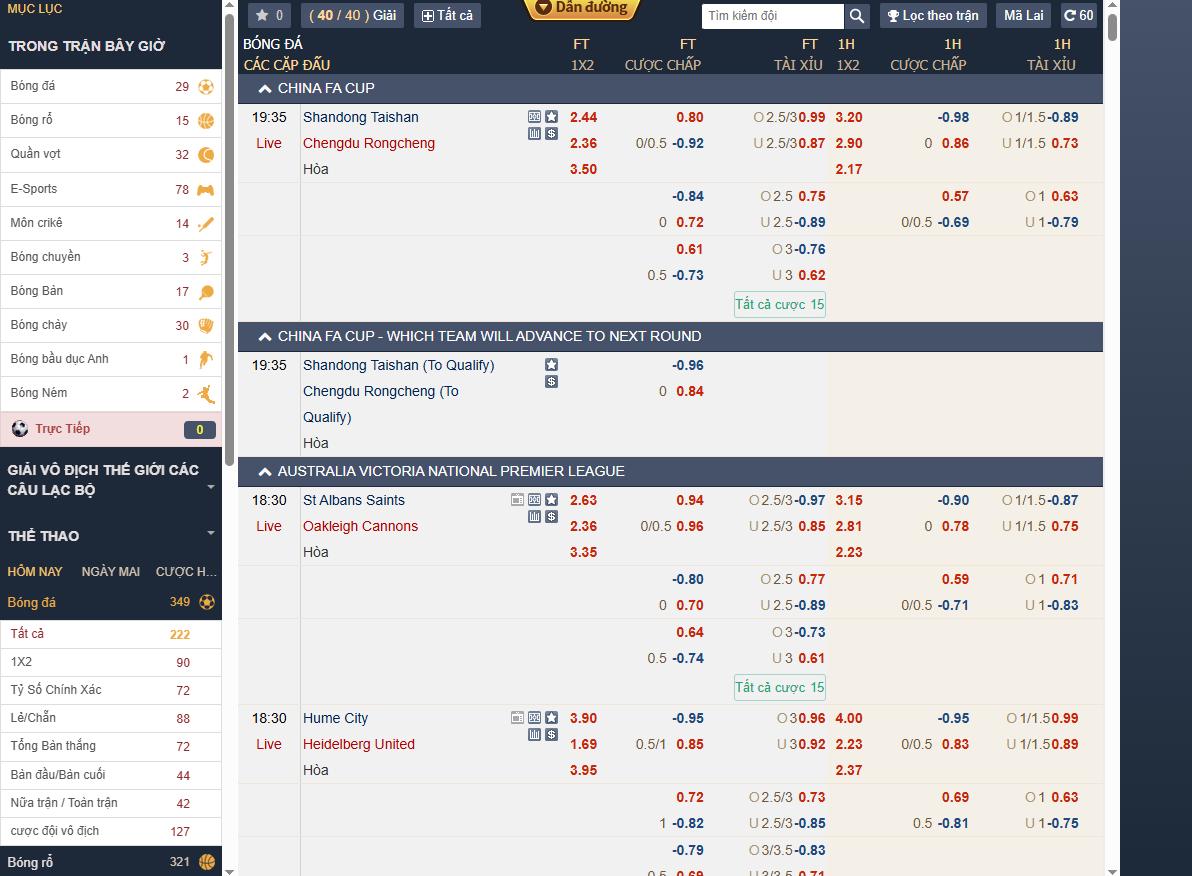 Giao diện sảnh CMD368 trên 789bet