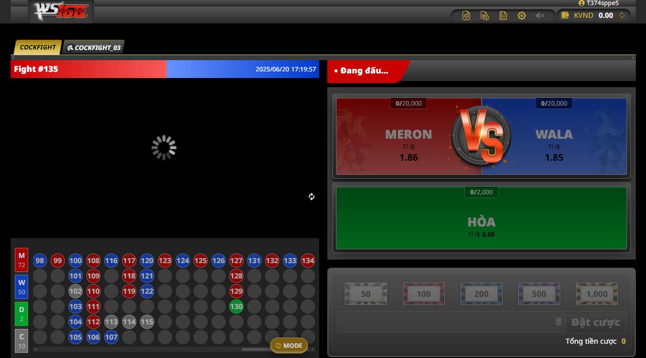 Giao diện trong sảnh WS168 789bet