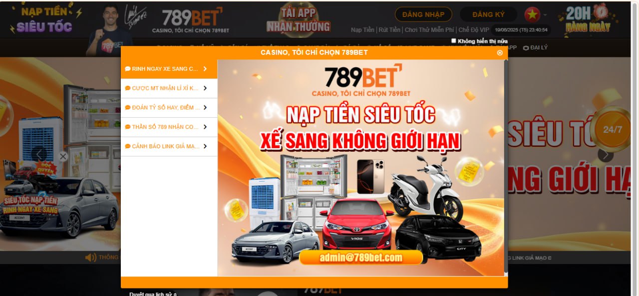 Hình ảnh giao diện khi lần đầu vào nhà cái 789bet.