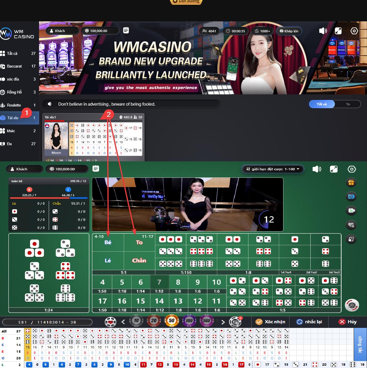 Hướng dẫn chơi tài xỉu tại sảnh 789bet