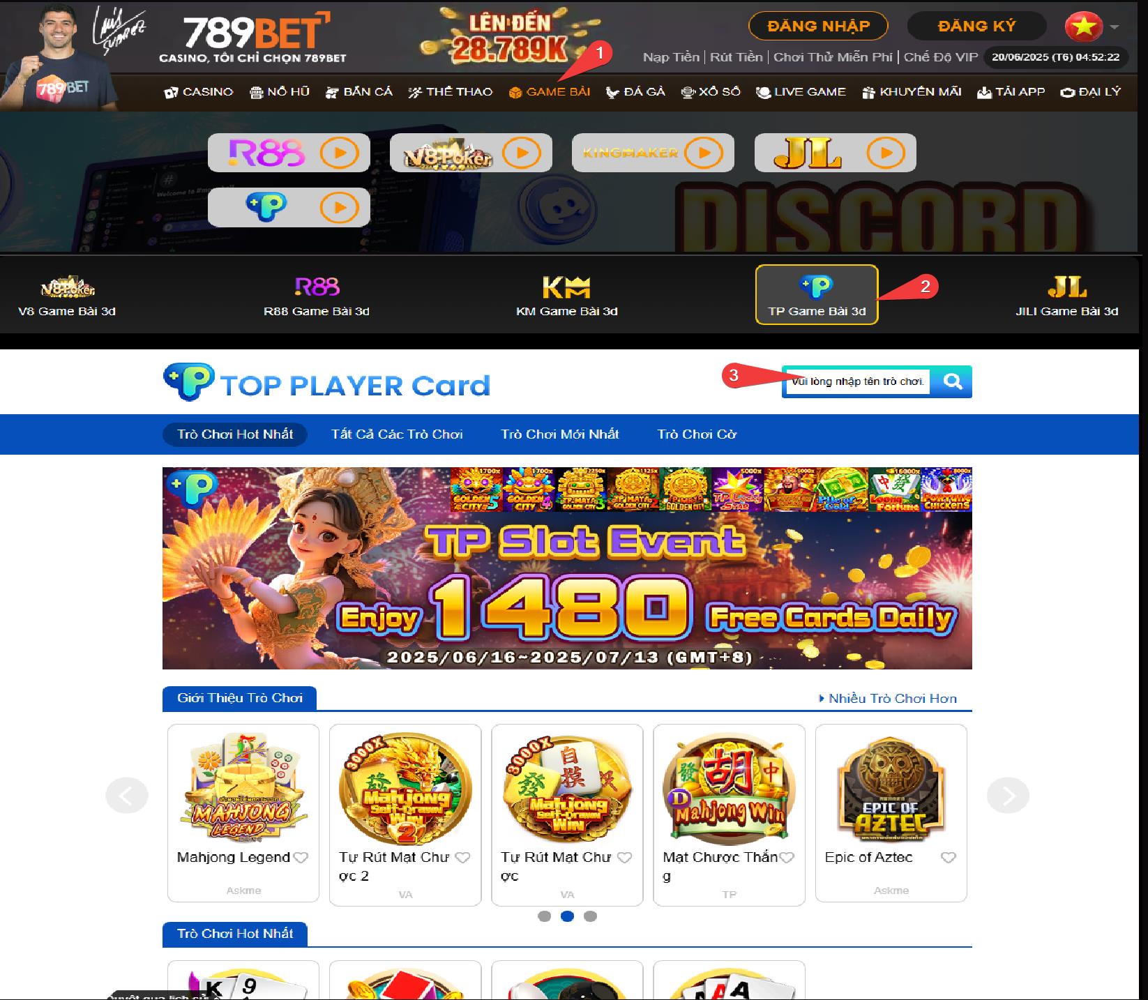 Hướng dẫn tìm sảnh 3D trong game bài tại 789bet.