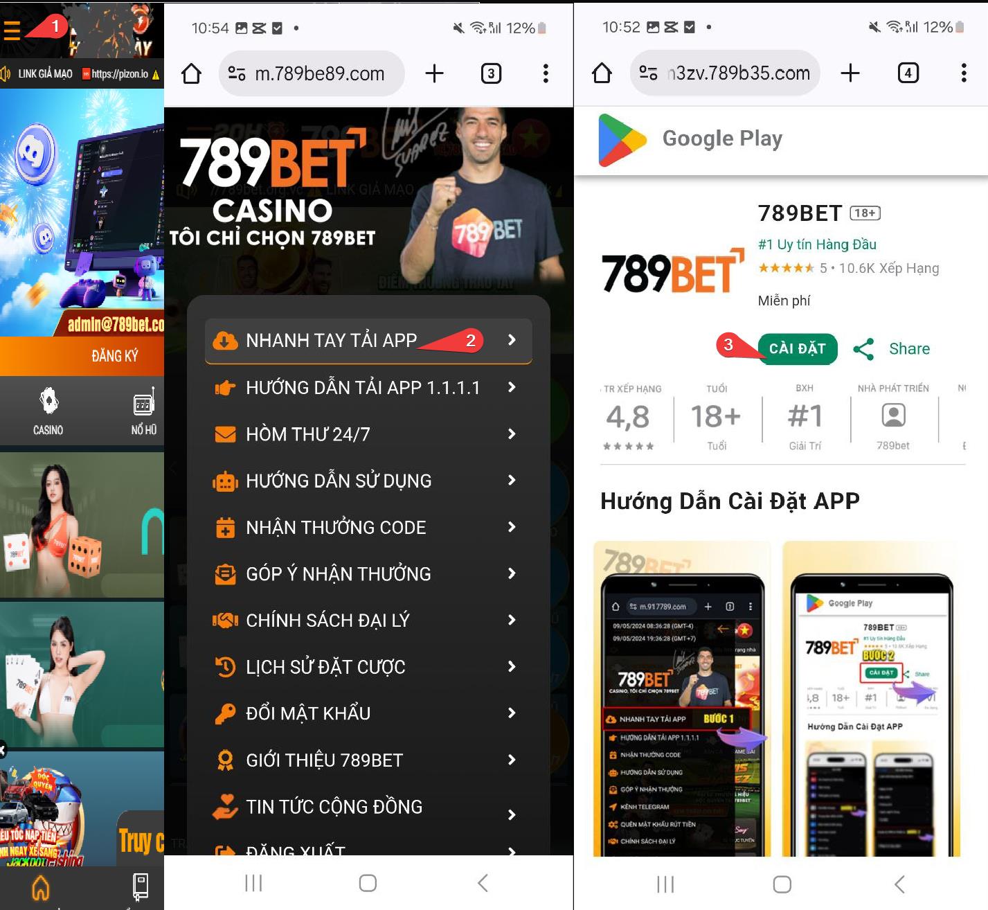 Tải app 789bet trên thiết bị Android